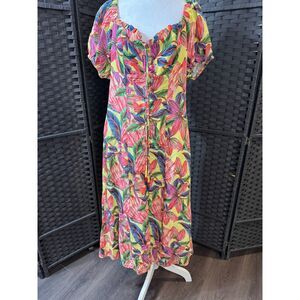 FARM Rio for Anthropologie Tropical Floral Maxi Dress – Size L – Vibrant & Boho